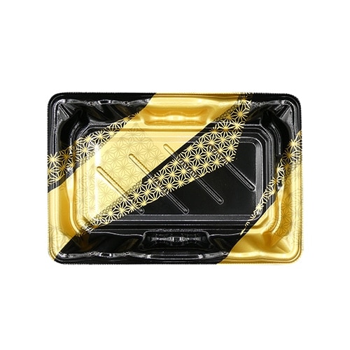 エフピコ 寿司容器　大波皿 2-4(V1)　本体  麻帯金　50枚入×18袋（900枚）/箱