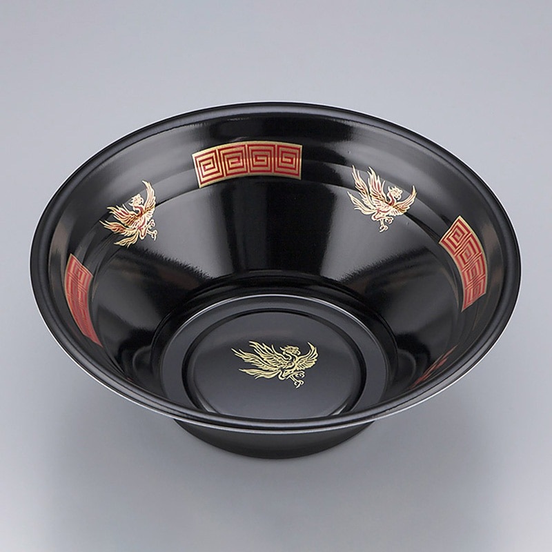 シーピー化成 麺容器　VK-770 本体　鳳雷黒／鳳雷外赤　50枚入×8袋（400枚）/箱