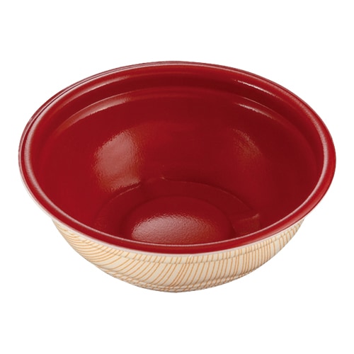 ケーピープラテック 内嵌合どんぶり K丸丼-15F 本体 赤木目　50枚入×16袋（800枚）/箱