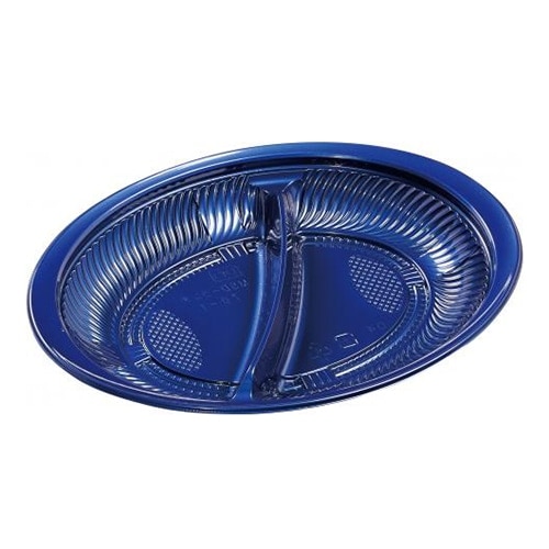 エフピコ プレート容器　MSD-ランチ70-1　本体 Ｍブルー　50枚入×12袋（600枚）/箱