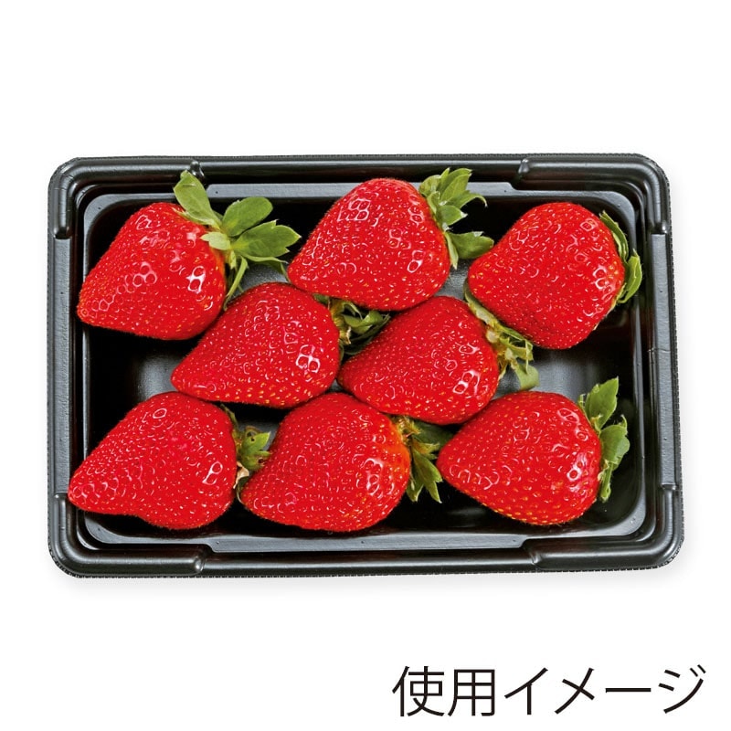エフピコチューパ いちご容器 PSTR250平　黒 　100枚入×10袋（1000枚）/箱