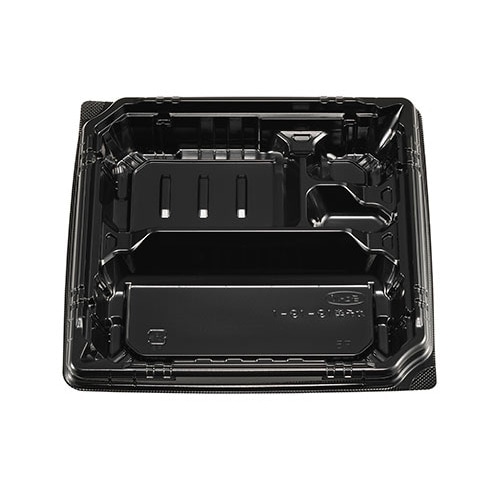 エフピコチューパ 弁当容器　カチ楽 19-19-1 黒 本体　50枚入×12袋（600枚）/箱
