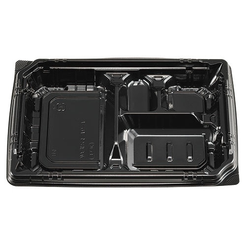 エフピコチューパ 弁当容器　カチ楽 23-16-1 黒 本体　50枚入×12袋（600枚）/箱