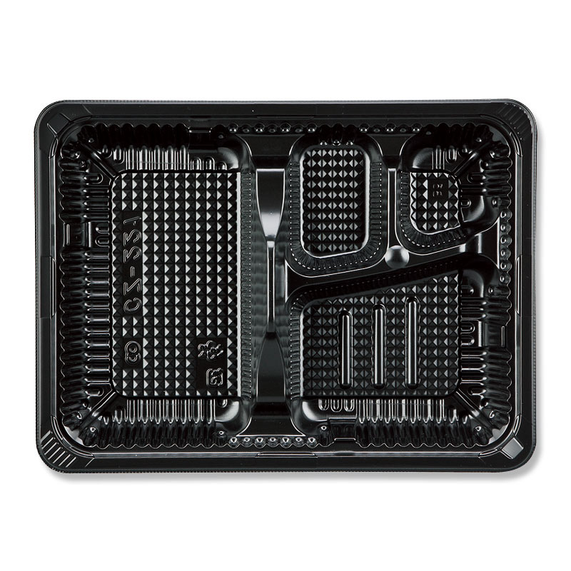 シーピー化成 弁当容器 CZ-221 BS黒 本体(N)  50枚入×12袋（600枚）/箱