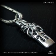 立体スパイダー　透かし彫りプレート シルバー ペンダント トップ 【シルバー925/SILVER925 /ペンダントヘッド】|シルバー925|ペンダントトップ