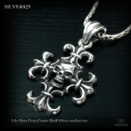 センタースカル ユリの紋章クロス シルバー ペンダント トップ 【シルバー925/SILVER925 /ペンダントヘッド】|シルバー925|ペンダントトップ