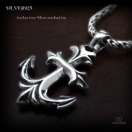 ユリ紋章 アンカー(碇型) シルバー ペンダント トップ 【シルバー925/SILVER925 /ペンダントヘッド】|シルバー925|ペンダントトップ