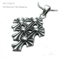 5連 フローラル フレア クロス シルバー ペンダント トップ 【シルバー925/SILVER925 /ペンダントヘッド】|シルバー925|ペンダントトップ