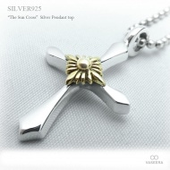 ネイティブ・ゴールド サン(太陽) シルバー クロス ペンダント トップ 【シルバー925/SILVER925 /ペンダントヘッド】|シルバー925|ペンダントトップ