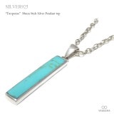 ターコイズ埋め込み 30mmスティック シルバー925 ペンダント トップ 【ペンダントヘッド / ネックレス /  SILVER925 】|シルバー925|ペンダントトップ