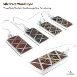 【単品販売（一個）】 ダイヤモンドチェック プレート ジプシーピアス / フックピアス 【シルバー925/ シルバーピアス /  SILVER925】|シルバー925|ピアス