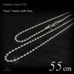4mm幅 ステンレス ボールチェーン 55cm 【ステンレススチール316L(SUS316L) /サージカルステンレス】|ステンレスチェーン|チェーンネックレス(単品)