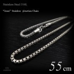 2mm幅 ステンレス ベネチアンチェーン ネックレス 55cm 【ステンレススチール316L(SUS316L) /サージカルステンレス】|ステンレスチェーン|チェーンネックレス(単品)