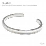 5.5mm幅 鏡面 逆甲丸(凹ライン)仕上げ シルバーバングル 【シルバー925/SILVER925 /ブレスレット】