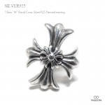 【単品販売（一個）】 15mm  W  フローラル・クロス シルバー925 スタッドピアス 【シルバーピアス / SILVER925 】|シルバー925|ピアス