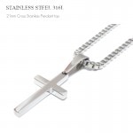 21mm シンプルクロス ステンレス ペンダント トップ 【ステンレス・スチール316L/サージカルステンレス】|ステンレス(SUS316L) |ペンダントトップ