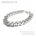 サージカルステンレス 鏡面仕上げ 12mm幅 二面カット喜平チェーン ブレスレット 【ステンレス・スチール316L/S.steel316L】|ステンレス(SUS316L) |ブレスレット/バングル
