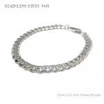 サージカルステンレス 鏡面仕上げ 6.5mm幅 六面カット喜平チェーン ブレスレット 22cm 【ステンレス・スチール316L/S.steel316L】|ステンレス(SUS316L) |ブレスレット/