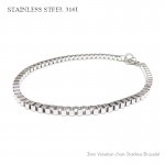 サージカルステンレス 3mm幅 ベネチアンチェーン ブレスレット 22cm 【ステンレス・スチール316L/S.steel316L】|ステンレス(SUS316L) |ブレスレット/バングル