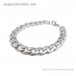 サージカルステンレス 鏡面仕上げ 10mm幅 カット喜平チェーン ブレスレット 21cm 【ステンレス・スチール316L/S.steel316L】|ステンレス(SUS316L) |ブレスレット/バング