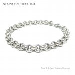 サージカルステンレス 7mm幅 ロールチェーン ブレスレット 21cm 【ステンレス・スチール316L/S.steel316L】|ステンレス(SUS316L) |ブレスレット/バングル