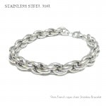 サージカルステンレス 9mm幅 フレンチロープチェーン ブレスレット 23cm 【ステンレス・スチール316L/S.steel316L】|ステンレス(SUS316L) |ブレスレット/バングル