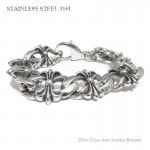 20mmフローラルクロス 透かし彫り仕上げパーツ  ステンレス ブレスレット 【ステンレス・スチール316L /ブレスレット】|ステンレス(SUS316L) |ブレスレット/バングル