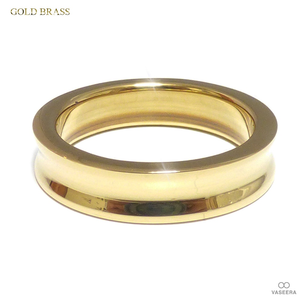 5mm幅 リバースラウンドエッジ（逆甲丸） ゴールドブラス（真鍮） リング 【GOLD BRASS /指輪】