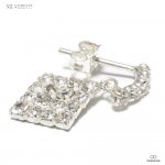 【単品販売（一個）】 全面ジルコニア仕上げ ダイヤモンド・シェイプ（菱形） シルバー925 スタッドピアス 【シルバーピアス / レディース】|シルバー925|ピアス