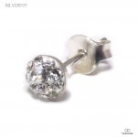 【単品販売（一個）】 マイクロ・パヴェ・セッティング 全面ジルコニア仕上げ 5mmラウンド シルバー925 スタッドピアス 【シルバーピアス / レディース】|シルバー925|ピアス