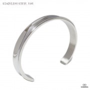 8mm幅 3mm厚 鏡面リバースハーフラウンド（逆甲丸）仕上げ ステンレス バングル 【ステンレス・スチール316L/S.steel316L /ブレスレット】|ステンレス(SUS316L) |ブレスレ