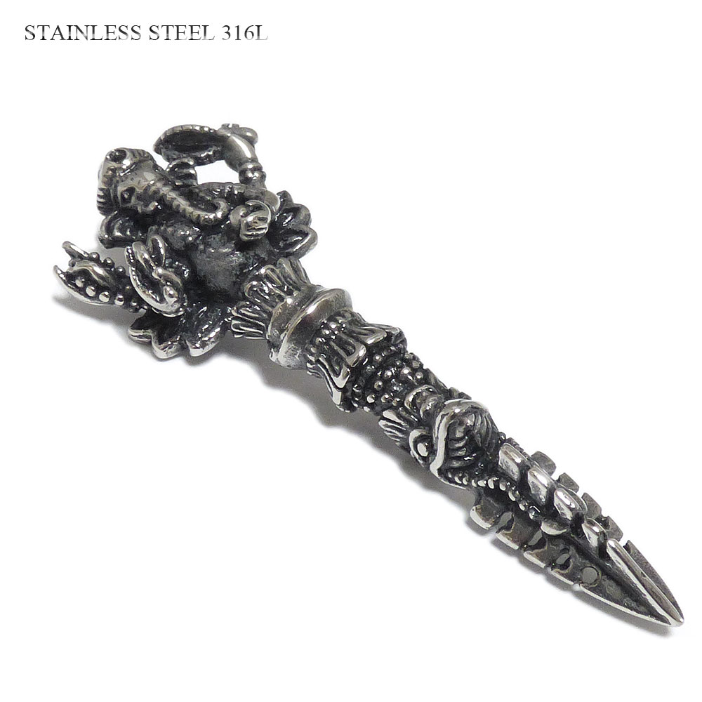 密教法具 60mm 金剛杭（プルパ） ヒンドゥーガネーシャ ブラック