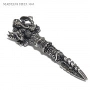 密教法具 60mm 金剛杭（プルパ） ヒンドゥーガネーシャ ブラックポリッシュ仕上げ ステンレス ペンダントトップ / メンズ  【サージカルステンレス】|ステンレス(SUS316L) |ペンダントト