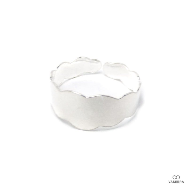 ウェービーフラットデザイン  シルバー925 ファランジリング(ミディリング)/トゥリング 【SILVER925/指輪】