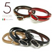 イタリアンレザー(5mm牛革/全5色) サイズフリーバックル 三重巻き レザーブレス/三連ブレスレット  【革 ブレスレット /イタリー】|レザー/革|ブレスレット/バングル