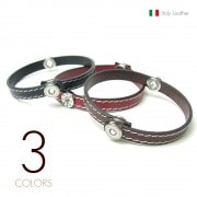 8mm幅イタリアンレザー(牛革) スリーラインエンボス スワロフスキー