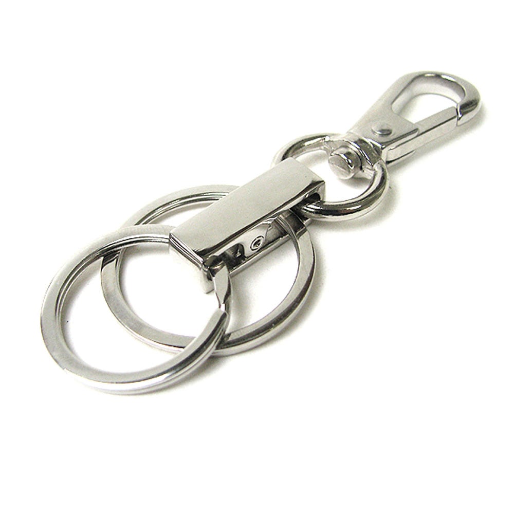 鏡面仕上げギミックデザインパーツ ステンレス手磨き2重カン付き2連