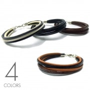 国産フルタンニンレザー(ヌメ革) 2mm角型レザーコード 6連 レザーブレスレット 【革 ブレスレット】|レザー/革|ブレスレット/バングル