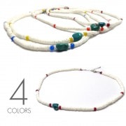 ハワイアンホワイトシェル(白ヒーシー) 天然ターコイズ＆ホワイト