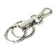 鏡面仕上げギミックデザインパーツ ステンレス手磨き2重カン付き2連キーリング/キーホルダー /カラビナ