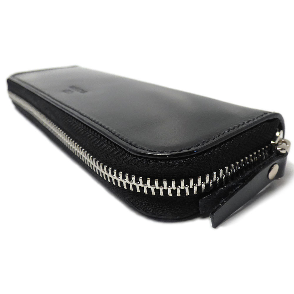 植物タンニン鞣し牛革（オイルレザーグロス仕上げ）  ラウンドファスナー ペンケース/ 筆箱/ 筆入れ/ シンプル /オシャレ