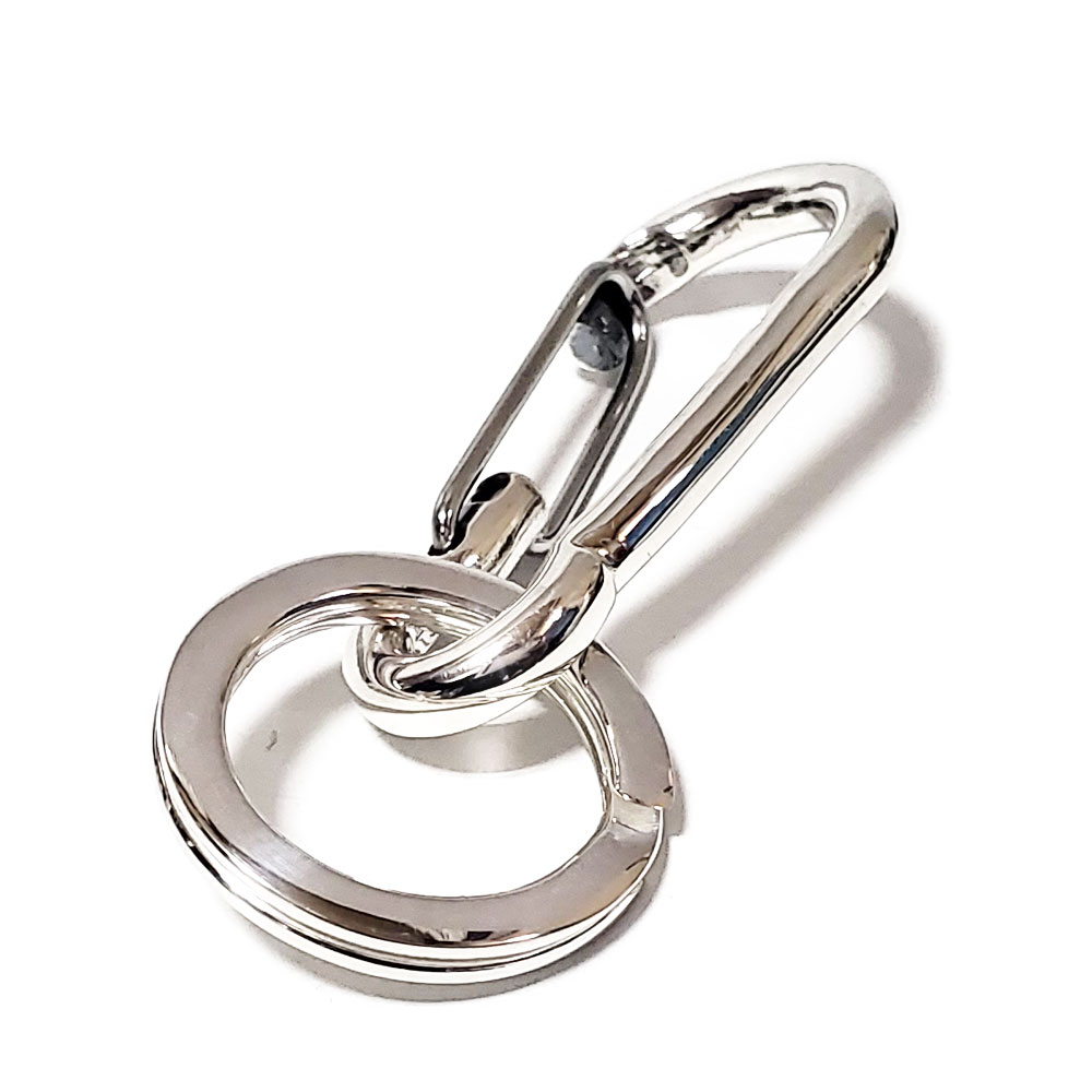 シンプルスタイル 49mm シルバー925 カラビナ キーホルダー 【SILVER925 /カラビナ/キーリング】