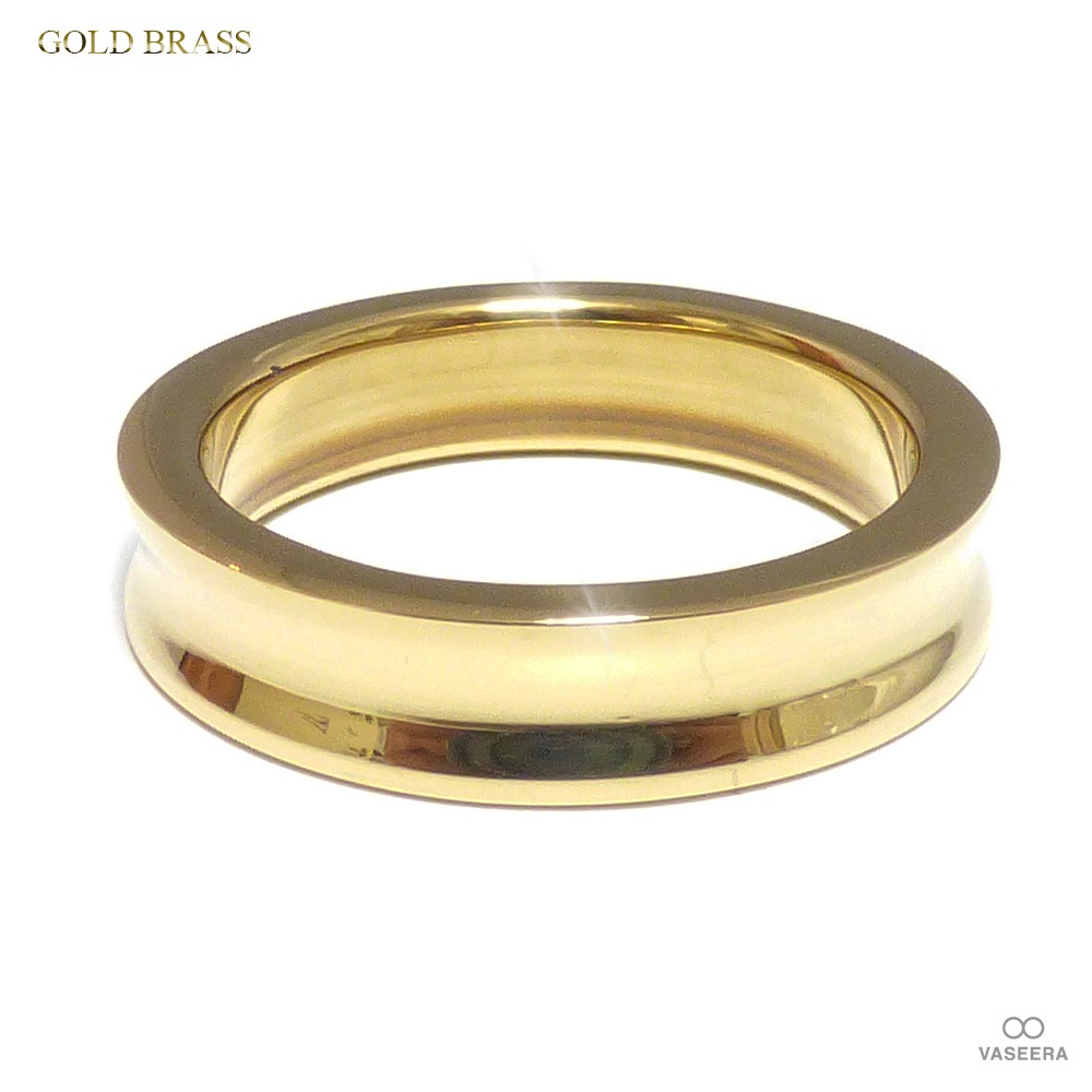 5mm幅 リバースラウンドエッジ（逆甲丸） ゴールドブラス（真鍮） リング 【GOLD BRASS /指輪】