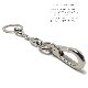 2連 流線パーツ ステンレス手磨き2重カン付き ナスカン キーホルダー /カラビナ/キーリング
