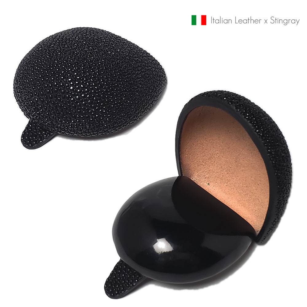 スティングレイ（エイ革） イタリアンオイルレザー（牛革） 吊り込みシームレス仕上げ 馬蹄型ドーム式 コインケース/ 小銭入れ