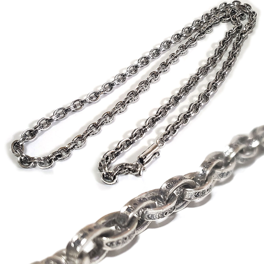 5mm幅 刻印チェーン / ペーパーチェーン ネックレス 50cm シルバー925  【SILVER925】