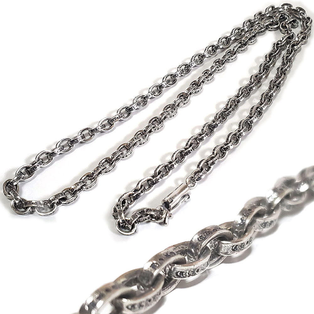 5mm幅 刻印チェーン / ペーパーチェーン ネックレス 61cm シルバー925  【SILVER925】