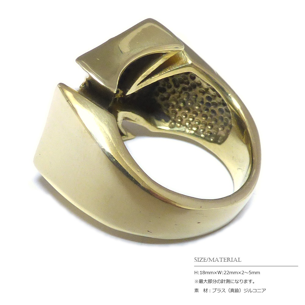 クロス・パティ/クロス・フォーミー 全面ジルコニア仕上げ ゴールドブラス（真鍮） リング 【GOLD BRASS /指輪】