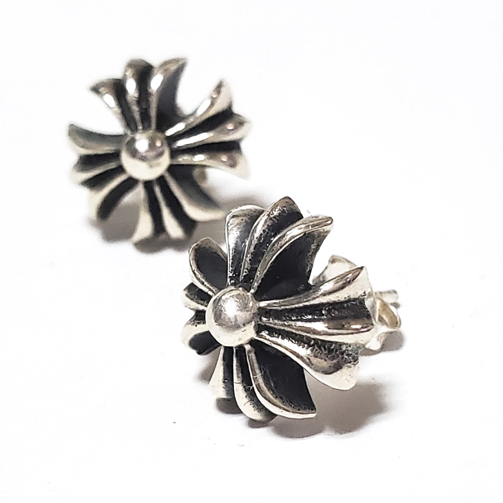 二個セット（両耳用）】 12mm フローラルクロス（クロス・フローリー