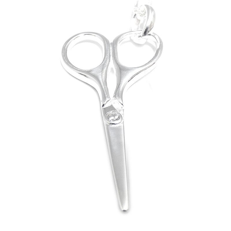 40mm スタイリッシュ シザー(ハサミ型) シルバー ペンダント